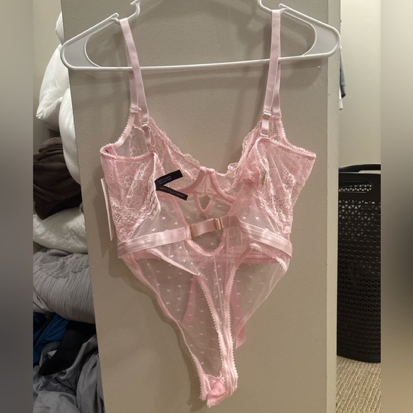 Oh La La Cheri Josie Teddy – Pink Tulle Lace Bodysuit, Size M (NWT) - Picture 2 of 3